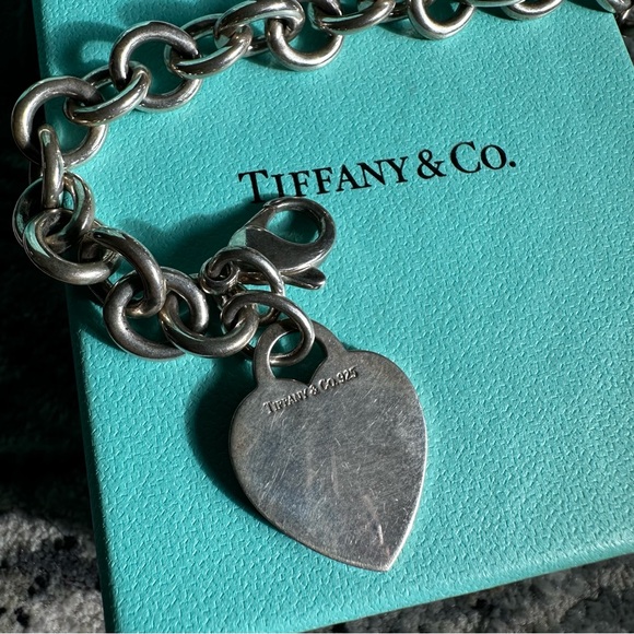 TIFFANY Sterling Silver Heart Tag Charm Bracelet - Picture 6 of 8